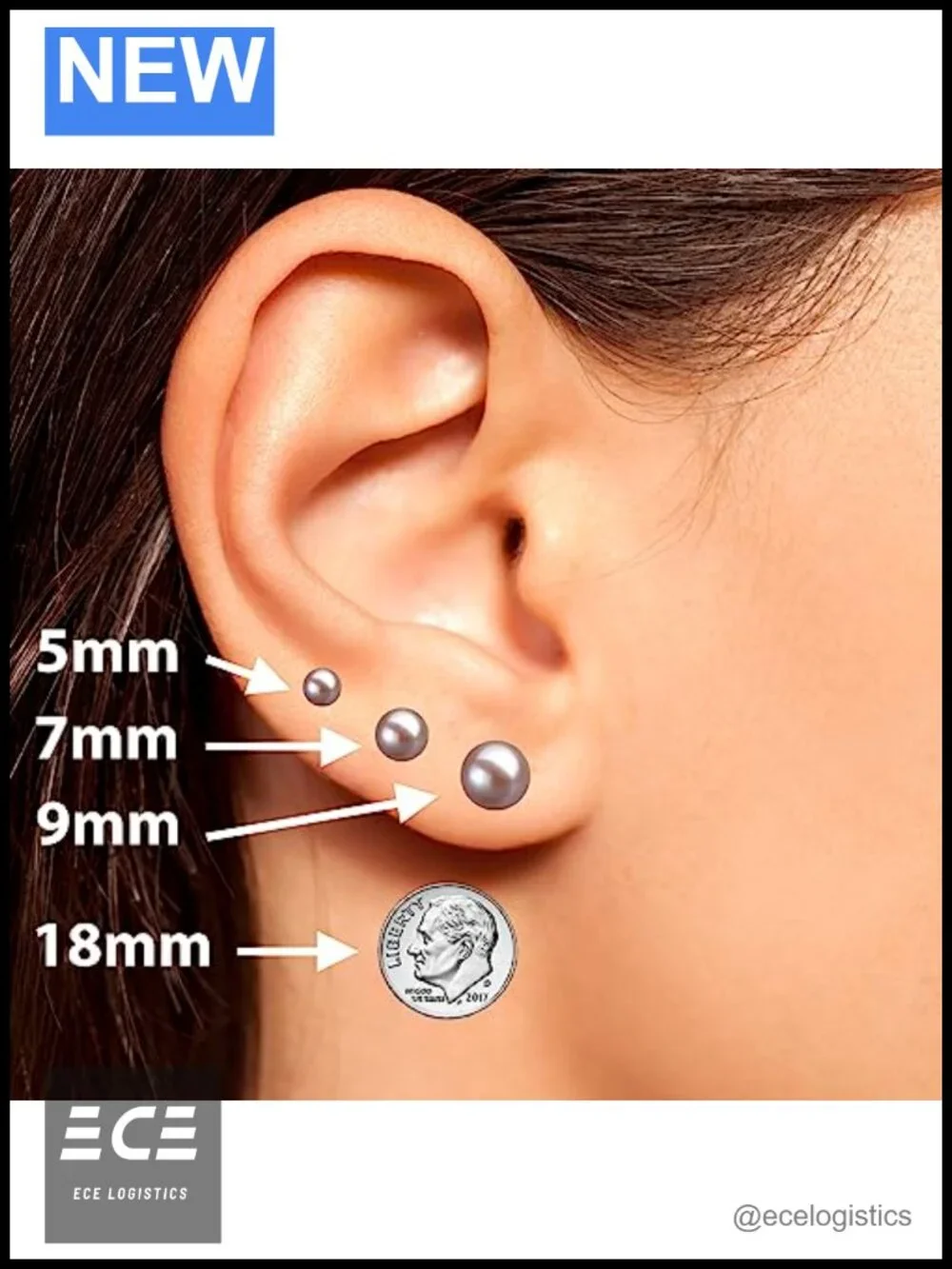 AAAA Japanese Freshwater Pearl Stud Earrings Solid 14k Gold Push Back